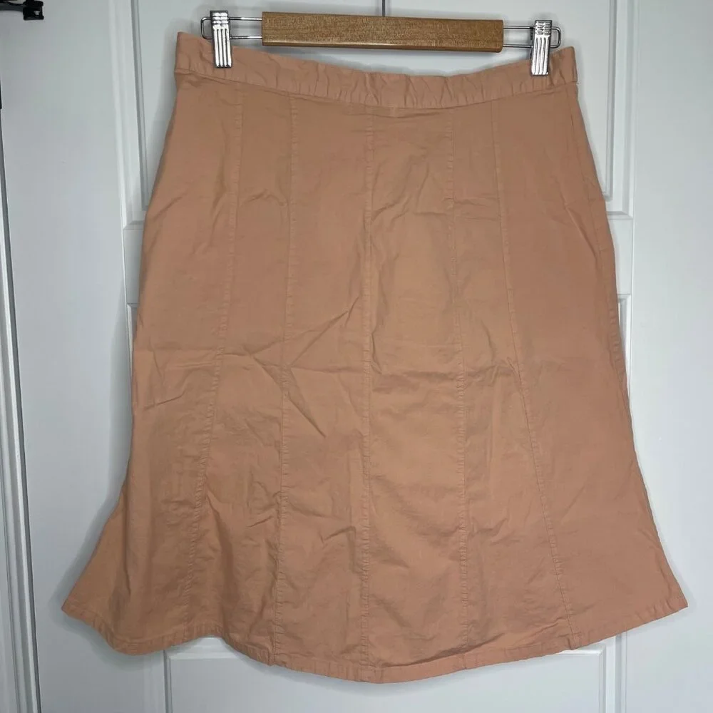 XCVI Wearables Womens Drawstring A-Line Skirt‎ Size Medium Cotton Pockets Peach